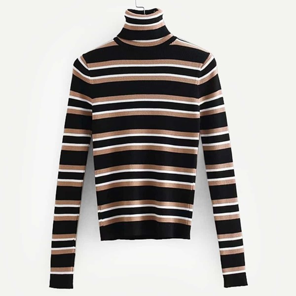 

Striped High Neck Jumper, Multicolor