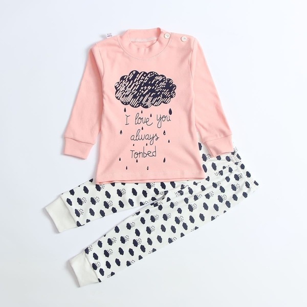 

Toddler Girls Cloud & Letter Graphic Tee With Pants, Multicolor