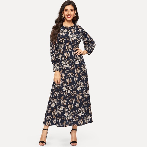 

Floral Print Longline Dress, Multicolor