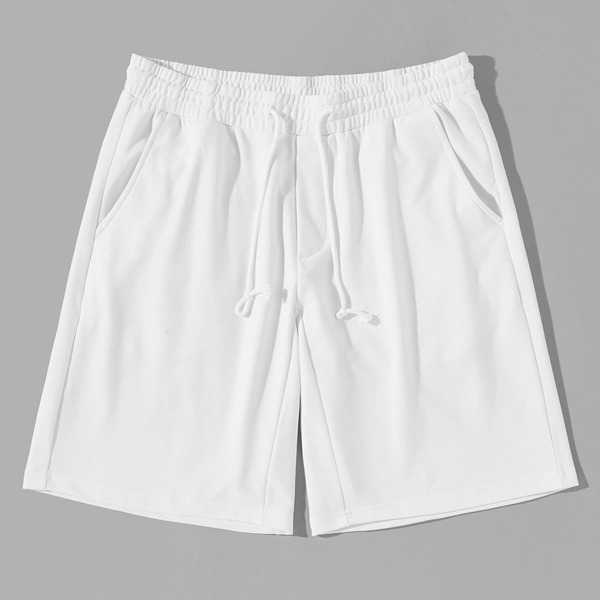

Men Drawstring Waist Solid Shorts