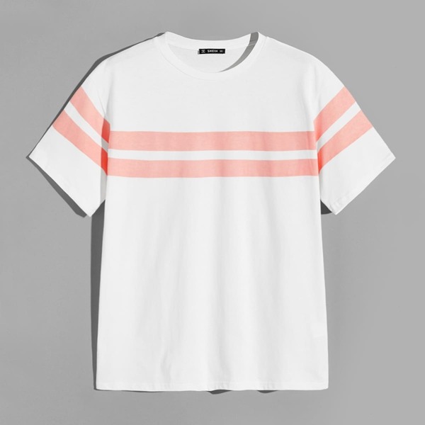 

Men Striped Panel Tee