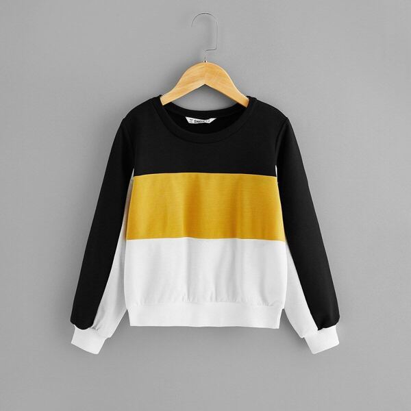 

Girls Color Block Sweatshirt, Multicolor