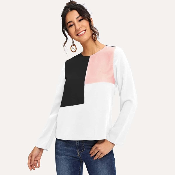

Keyhole Back Colorblock Top