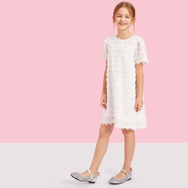 

Girls Layered Fringe Tunic Dress