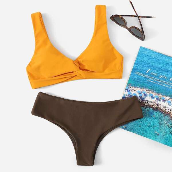 

Twist Scoop Neck Mix & Match Bikini Set