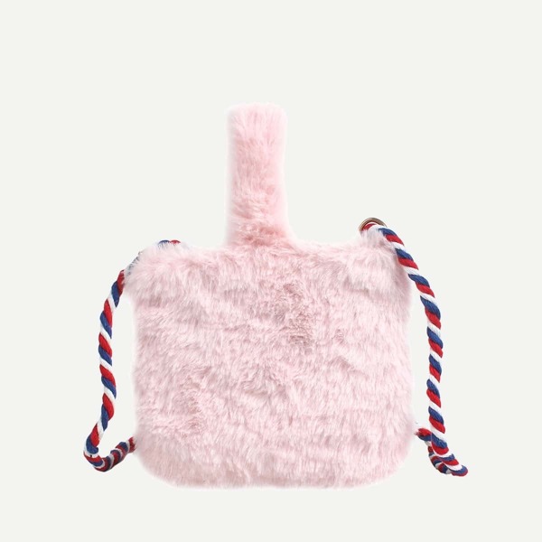 

Kids Solid Fluffy Crossbody Bag, Pink