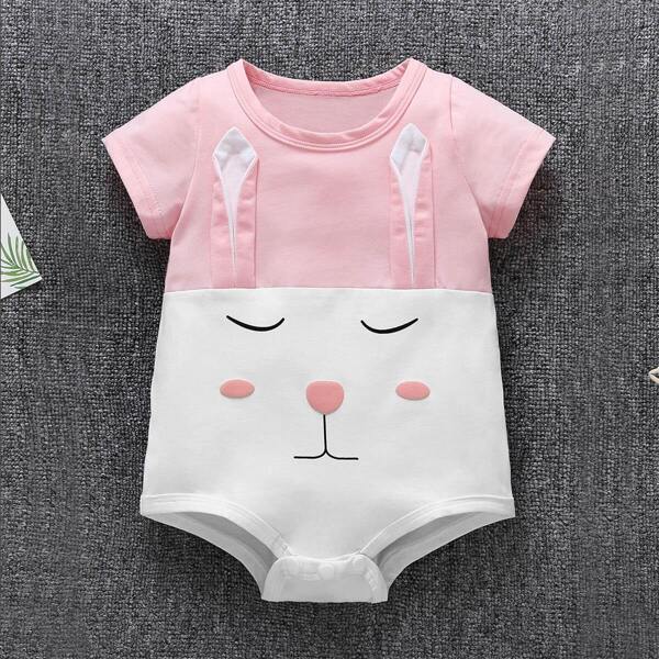 

Baby Cartoon Print Button Jumpsuit, Multicolor