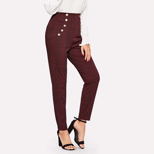 

Double Breasted Plaid Pants