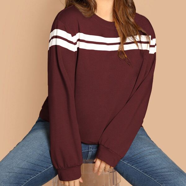 

Plus Contrast Stripe Sweatshirt