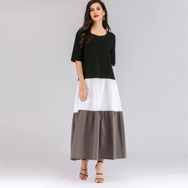 

Color Block Longline Dress