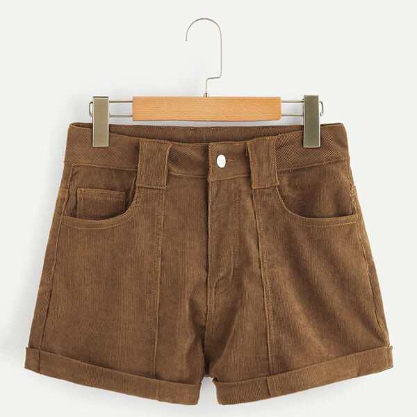 

Corduroy Rolled Hem Shorts