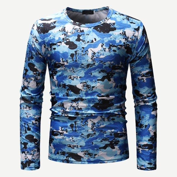 

Men Camo Print Slim Fit Tee
