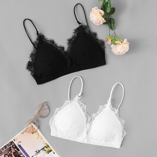 

Eyelash Lace Bra Set 2pack