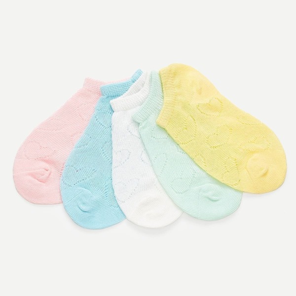 

Toddler Kids Heart Pattern Socks 5pairs, Multicolor