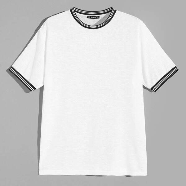 

Men Slub Knit Striped Ringer Tee