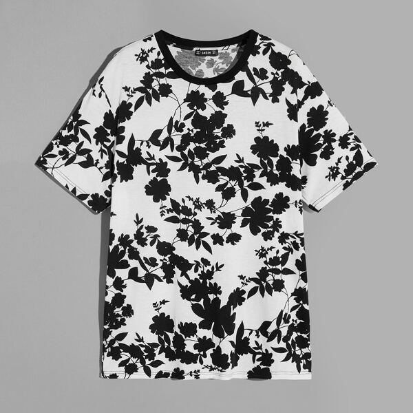 

Men Two Tone Floral Print Tee