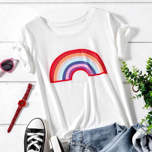 

Plus Rainbow Print Tee