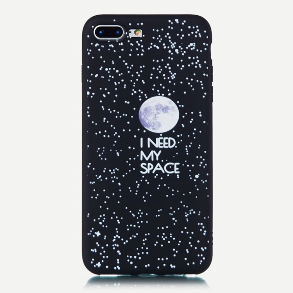 

Slogan & Space Pattern iPhone Case