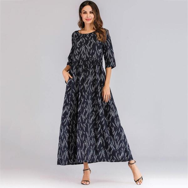 

Floral Print Hidden Pocket Longline Dress