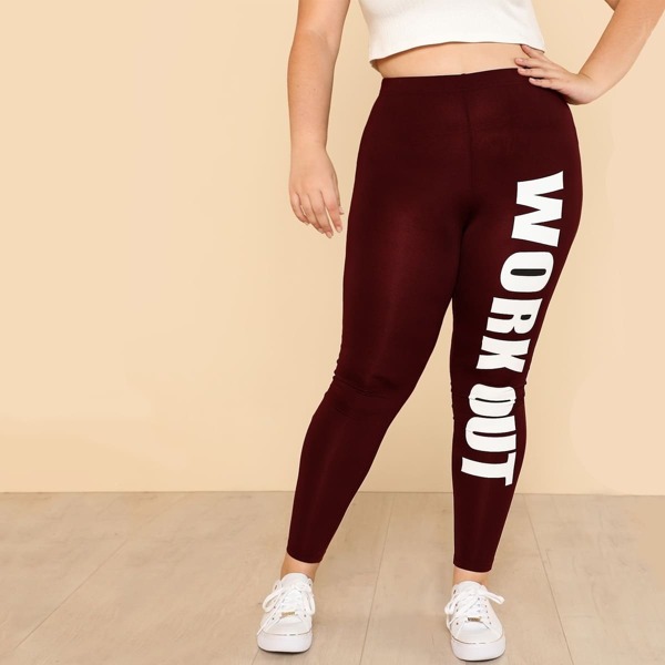 

Plus Letter Print Pants