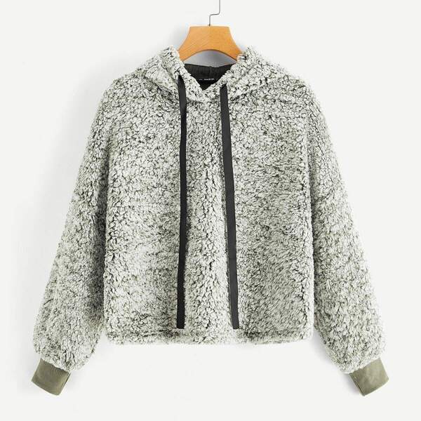 

Drop Shoulder Teddy Hoodie