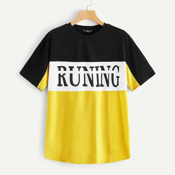

Color Block Letter Print Top