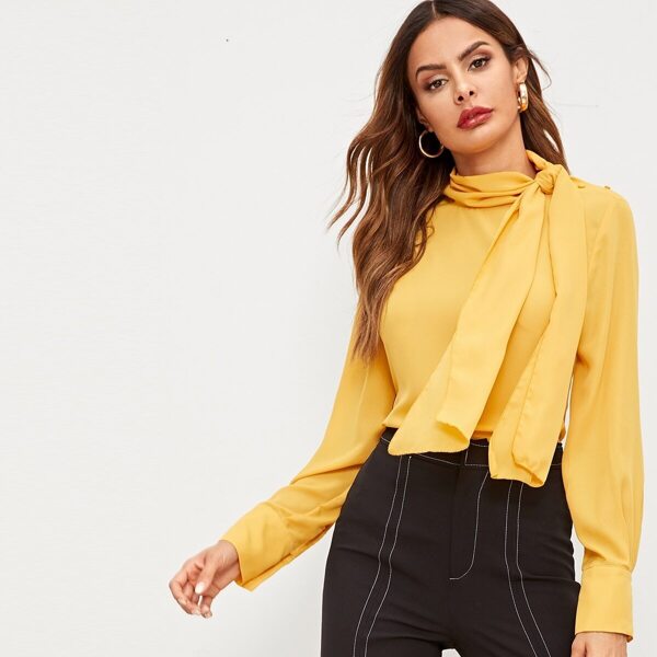 

Tie Neck Solid Top