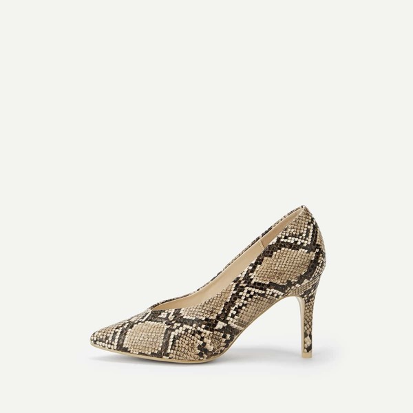 

Snakeskin Pattern Point Toe Heels