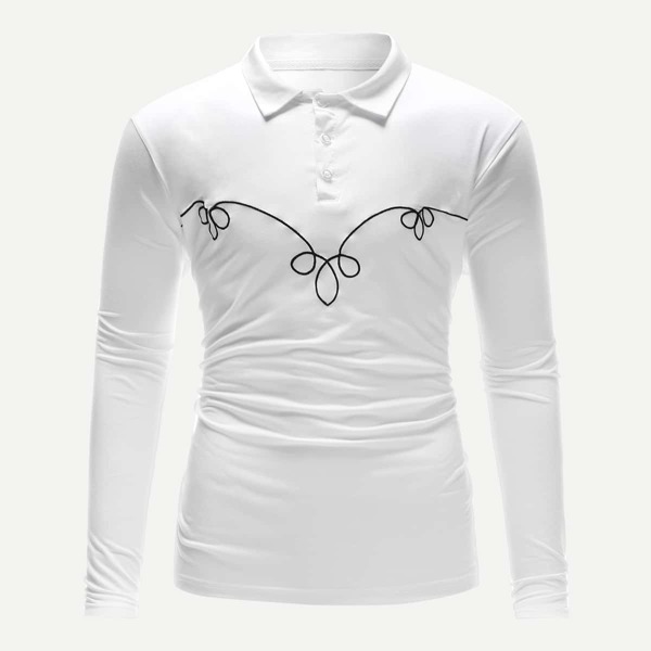

Men Embroidered Polo Shirt, White