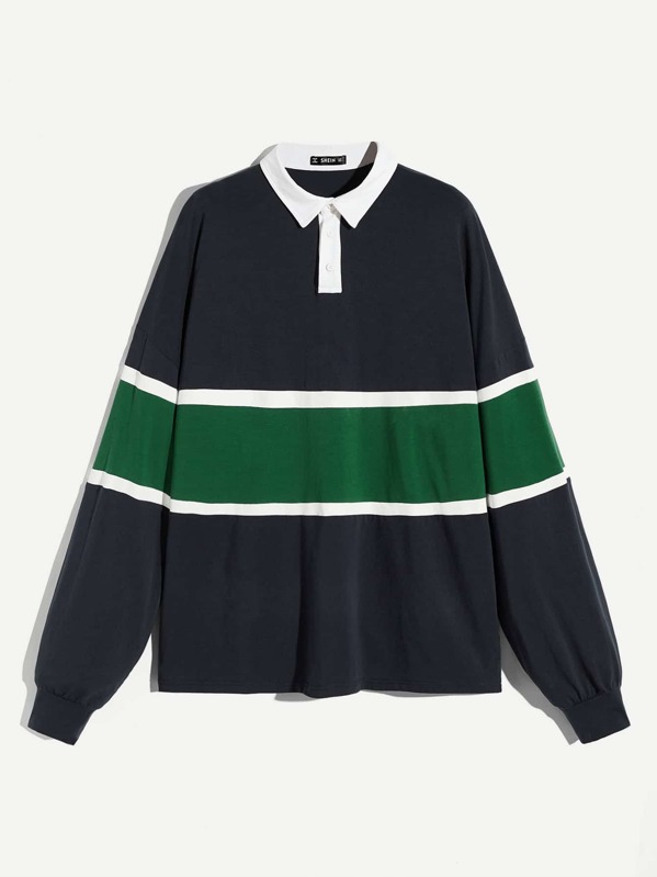 

Men Color Block Buttoned Polo Shirt, Multicolor