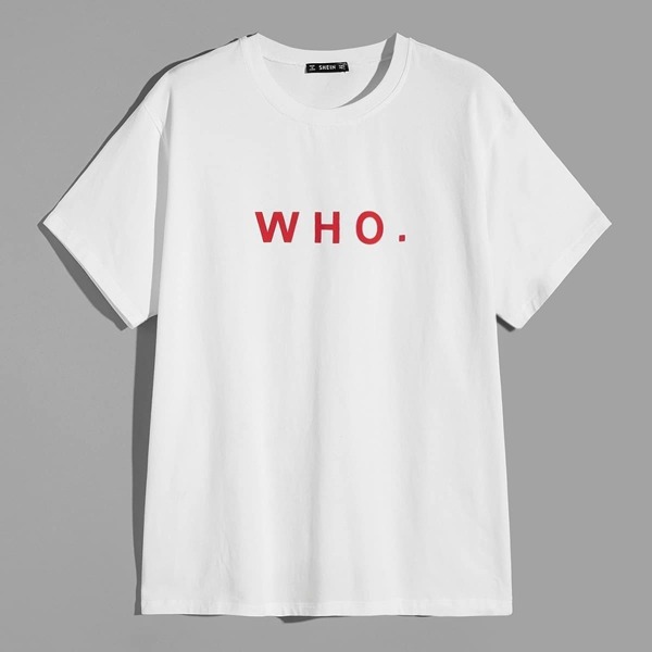 

Men Letter Print Top