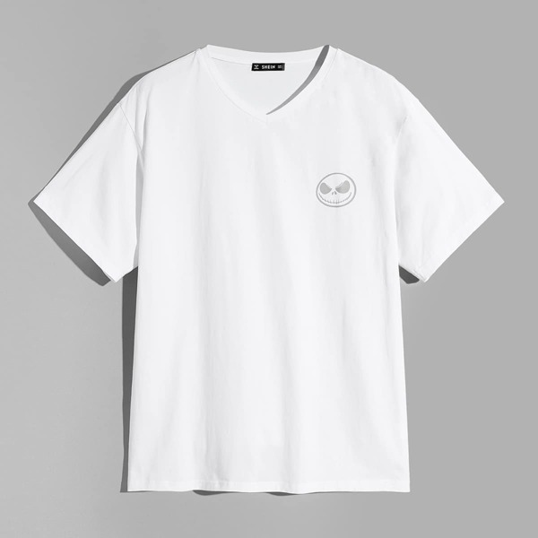 

Men Solid Graphic Print Top