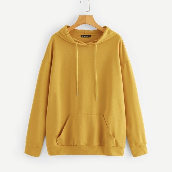 

Drop Shoulder Kangaroo Pocket Hoodie