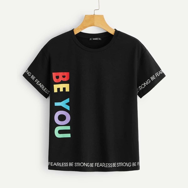 

Letter Graphic Tee, Black