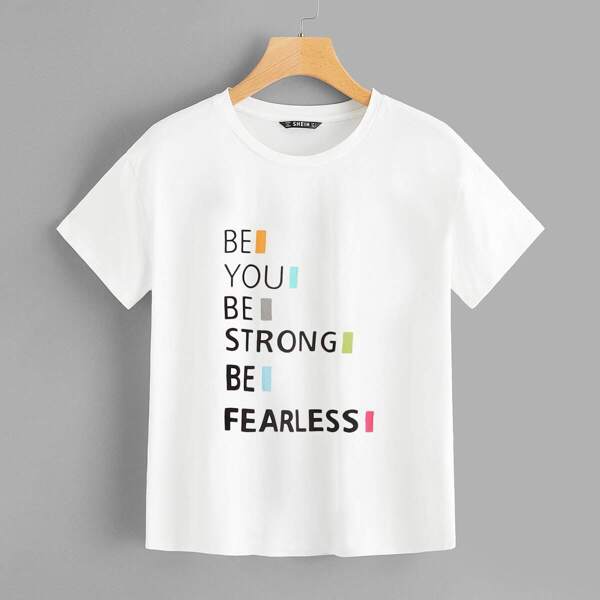 

Slogan Print T-shirt, White
