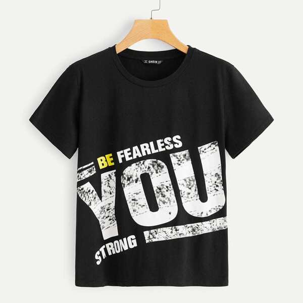 

Slogan Print Tee