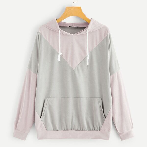 

Plus Pocket Front Two Tone Hoodie