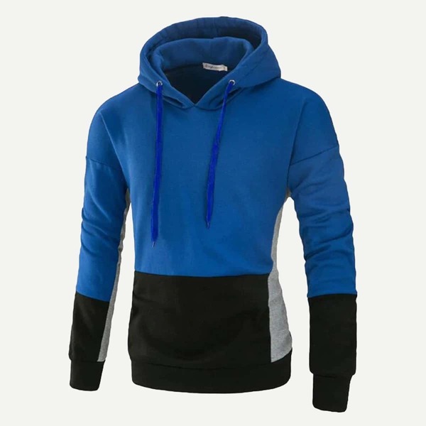 

Men Cut And Sew Panel Drawstring Hoodie