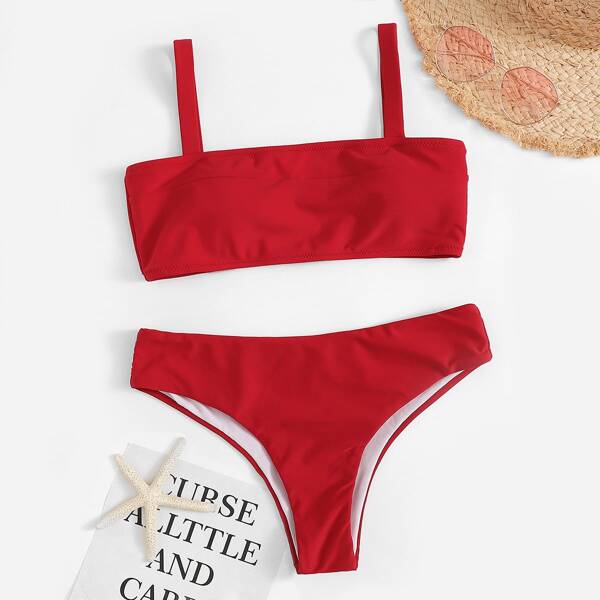 

Square Neck Top With Panty Bikini Set