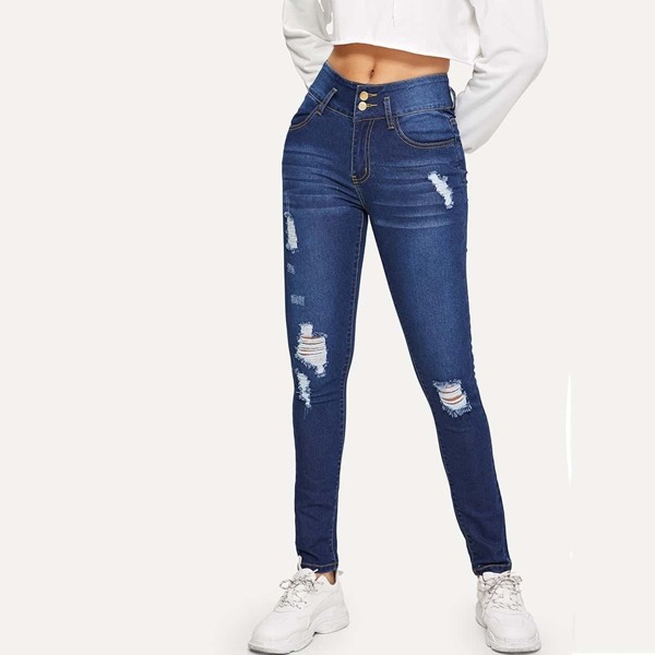 

Distressed Faded Jeans