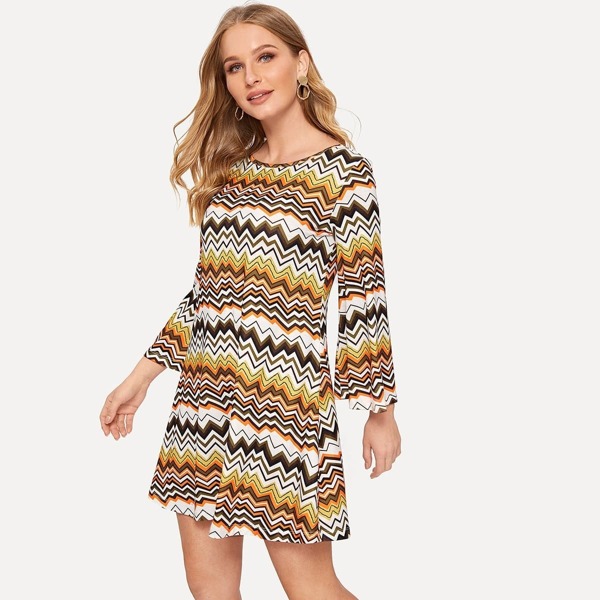

Chevron Striped Swing Dress