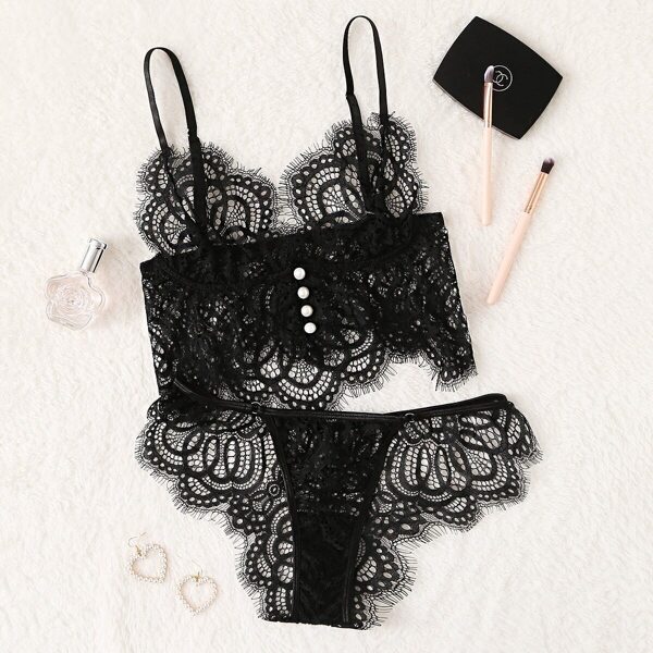 

Eyelash Lace Lingerie Set
