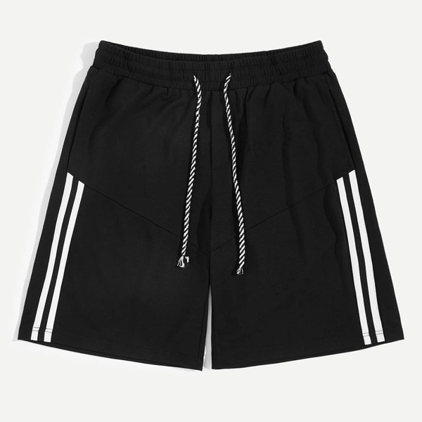 

Men Striped Drawstring Waist Shorts