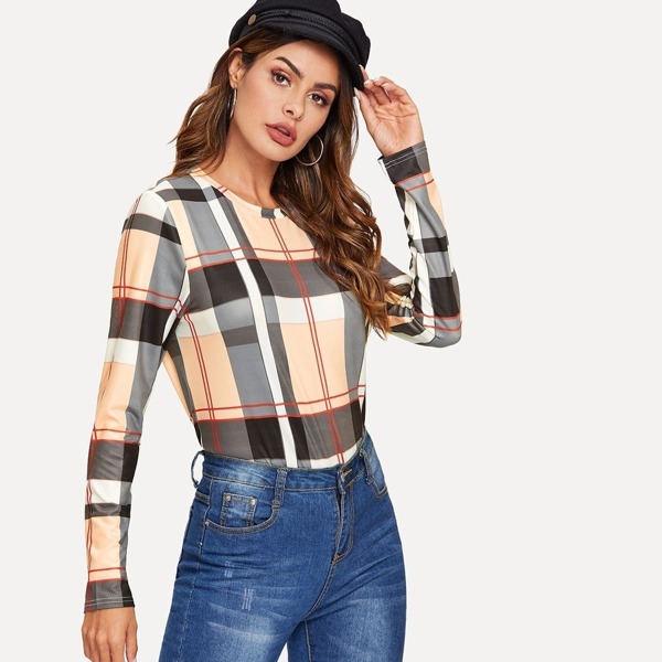 

Long Sleeve Plaid Tee