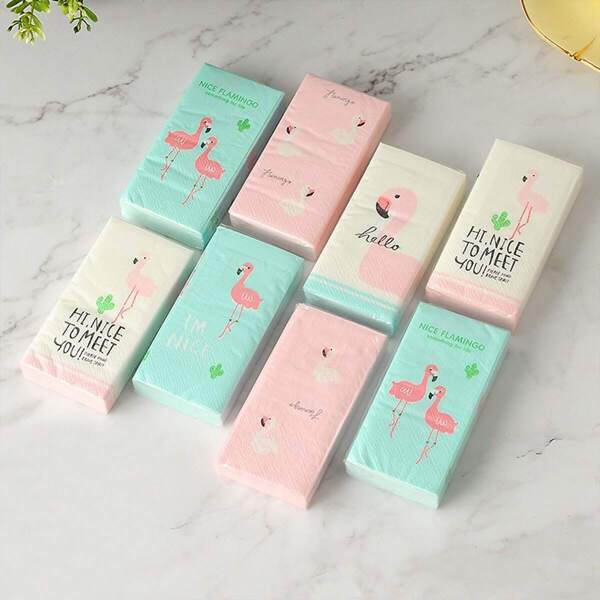 Random Flamingo Print Facial Tissue 6packs