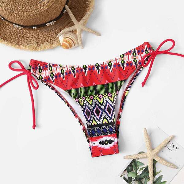 

Geometric Tie Side Swim Panty