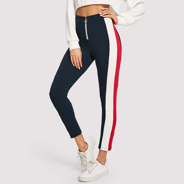 

Cut-and-sew O-Ring Zipper Pants