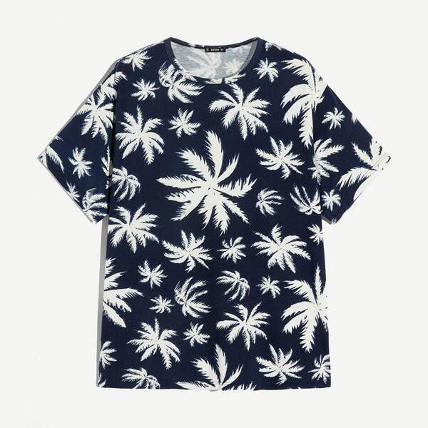

Men Leaves Print Tee