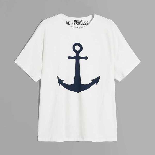 

Men Graphic Print Tee, White