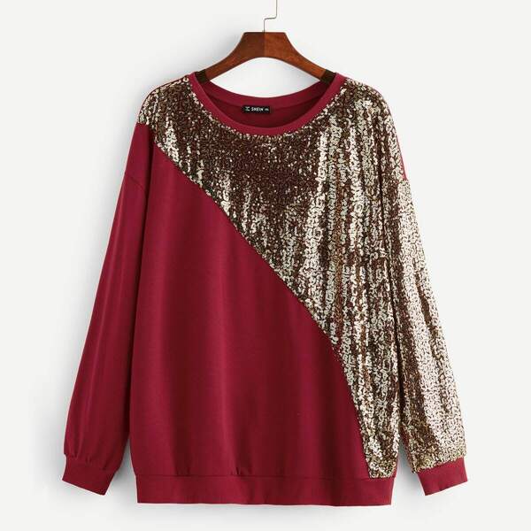 

Plus Sequin Panel Pullover